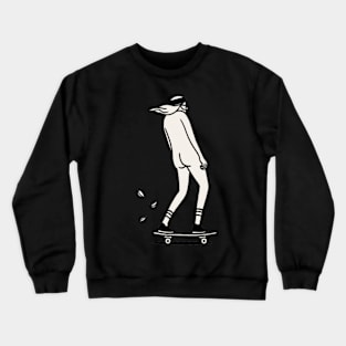 Hipster Skateboarder 2 - Digital Drawing - B&W Crewneck Sweatshirt